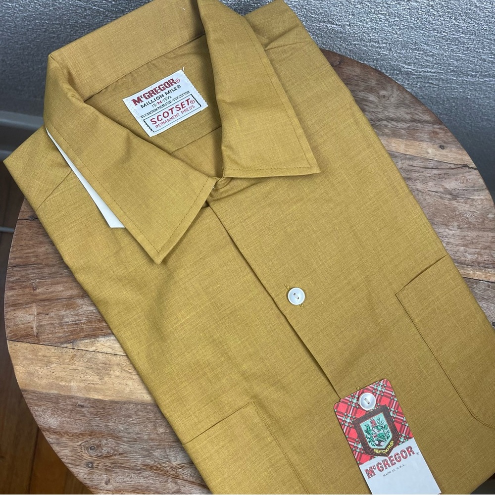 Vintage l 50s M McGregor Rockabilly Chest Pockets Loop Collar Button-Down Shirt